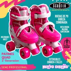Patines Scooter Italy Quads Kids 4 Ruedas Ajustables