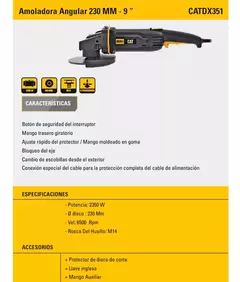 Amoladora Angular 230mm 2350w Caterpillar Cat Dx351 - tienda online