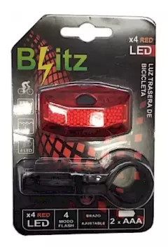 Linterna Luz Led Bicicleta Trasera Roja + Soporte Blitz 1484