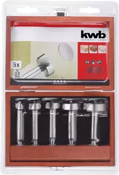 Juego Fresas Forstner 5 Piezas Bisagra Kwb Germany 15 A 35mm - comprar online