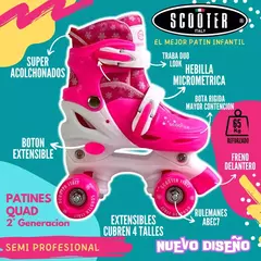 Patines Scooter Italy Quads Kids 4 Ruedas Ajustables en internet