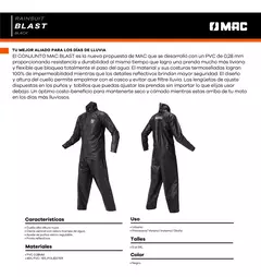 Traje Equipo De Lluvia Moto Impermeable Rainsuit Mac Blast en internet