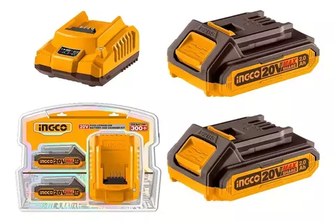 Set X2 Bateria 20v 2amp + 1 Cargador Ingco Fbcpk1222 - Smf