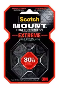 Cinta Montaje Doble Faz 3m Scotch Mount Extreme 13,6kg 1.52m - comprar online