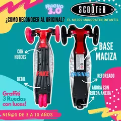 Scooter Italy Graffiti Blue Plegable 3 Ruedas Led - comprar online