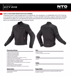 Campera Moto Ruta Cordura Hombre Nto City Evo Protecciones en internet