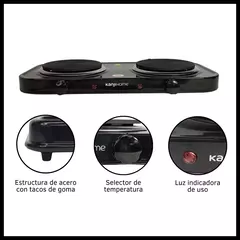 Anafe Eléctrico Kanji Kjh-hp2200std Negro 2 Hornallas - tienda online