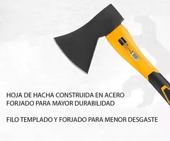 Hacha De Mano Forjada Mango Fibra De Carbono 600g Ingco HAXS206001 - comprar online