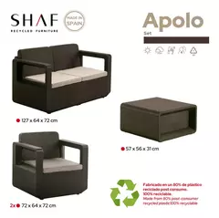 Juego De Living Para Jardin Simil Rattan Sofa doble + 2 individuales + Mesita - comprar online