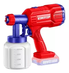 Pistola De Pintar Inalambrica 20v A Bateria Emtop Elsg2002
