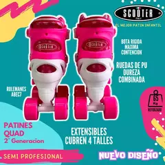 Patines Scooter Italy Quads Kids 4 Ruedas Ajustables - tienda online