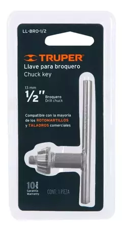 Llave Ajusta Mandril Para Taladro 13mm Truper 16560