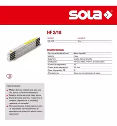 Metro De Madera Carpintero 2 Mts Sola Plegable Haya - comprar online