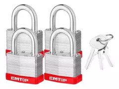 Set Juego Candados Seguridad X4 40mm Epdkl4402 Emtop