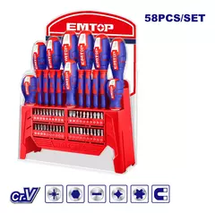 Set De Destornilladores Y Puntas Emtop Esst5802 58 Piezas - comprar online
