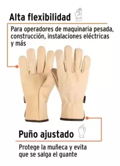 Guante Cuero Vaqueta Medio Paseo Piel De Res Truper 17053 en internet