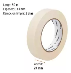 Cinta Enmascarar Papel 24mm X 50mts X 0,13mm Truper 12591 en internet