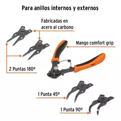 Pinza Para Anillos Seguer Set 4 Cabezas Truper 17355 en internet