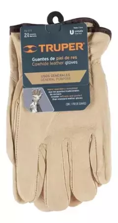 Guante Cuero Vaqueta Medio Paseo Piel De Res Truper 17053 - HURLINBOX
