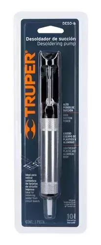 Desoldador Estaño Piston Metalico 8 Pulgadas Truper 16923