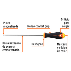 Destornillador Plano 1/8 Mango Grip 152mm Largo Truper 14025 en internet