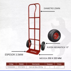 Carro De Mano Porta Bultos 200 Kg Ruedas Neumáticas Emtop en internet