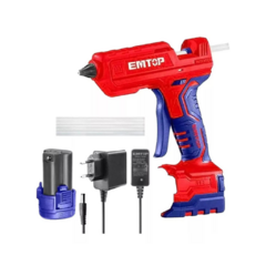 Pistola Silicona Inalámbrica + Batería 12v + Cargador Emtop