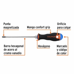 Destornillador Phillips Ph2 X 150mm Confortgrip Truper 14079 en internet