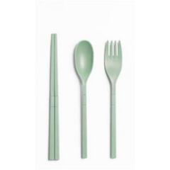 Set Juego Estuche Cubiertos Fibra De Trigo Eco Desmontables