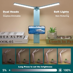 Lampara Escritorio Velador Recargable Doble Leds 3 Tonos - HURLINBOX