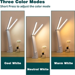 Lampara Escritorio Velador Recargable Doble Leds 3 Tonos - comprar online