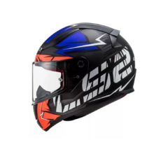 Casco Para Moto Integral Ls2 Ff353 Rapid Cromo Naranja/azul Color Azul Tamaño del casco - HURLINBOX
