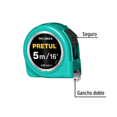 Cinta Métrica Flexómetro Verde 5mts 16mm Pretul 21612 - comprar online