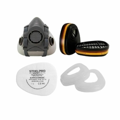 Semimascara 100s + Par Filtros F500v A1 Ergonic Steelpro