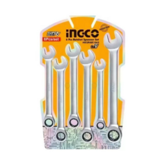 Juego De 6 Llaves Combinadas Con Criquet Ingco Hkspar1062