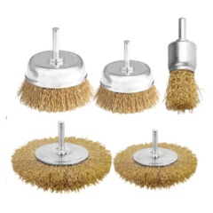 Set 5 Cepillos De Alambre Chato Copa Wadfow Wce6401