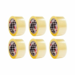 6 Unidades Cinta Embalar 3m Transparente 48 Mm X 91 Metros