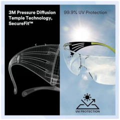 Anteojo De Seguridad 3m Securefit 400 Af - Fc A Y B en internet