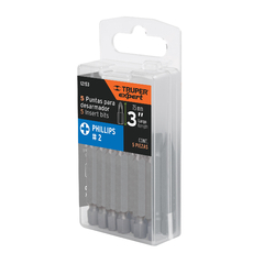 Juego 5 Puntas Atornillador Ph2 Largo 75mm Truper 12153