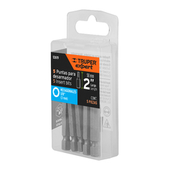 Kit 5 Puntas Hexagonales De 1/8mm Largo 2 Truper 12619