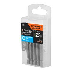 Kit 5 Puntas Hexagonales de 3/16mm Largo 2 PuLG Truper 12629