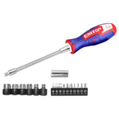 Set Destornillador Flexible 18 Pzs Crv Magnetica Emtop Esstfl1802