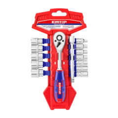 Set Llaves Tubos, Criquet Y Extension Emtop Eskt14141