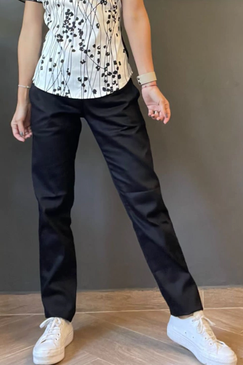 Pantalon Frida negro de cotton saten