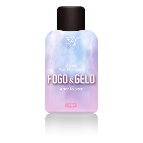 Gel para massagem beijável FOGO E GELO - Algodão Doce- ( Esquenta / Esfria) - 38m