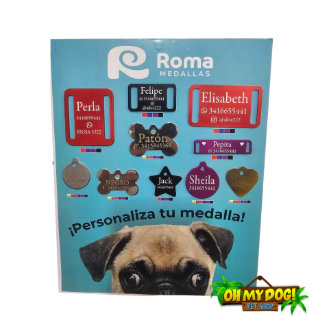 MEDALLA IDENTIFICATORIA ROMA DE BRONCE CROMADO - comprar online