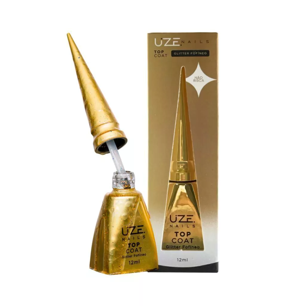 Top Coat com Glitter Fofíneo 12ml Uze Nails