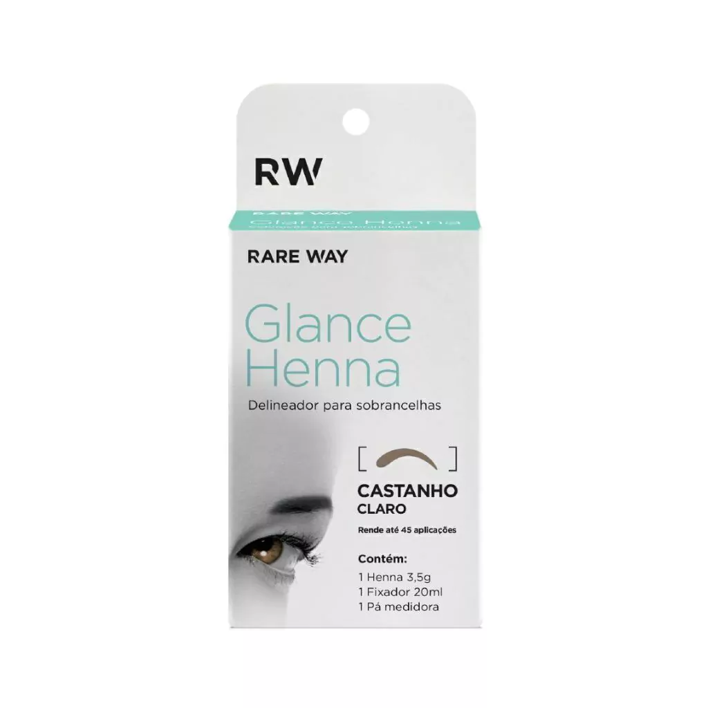 Henna para Sobrancelha Glance Castanho Claro 3,5g Rare Way