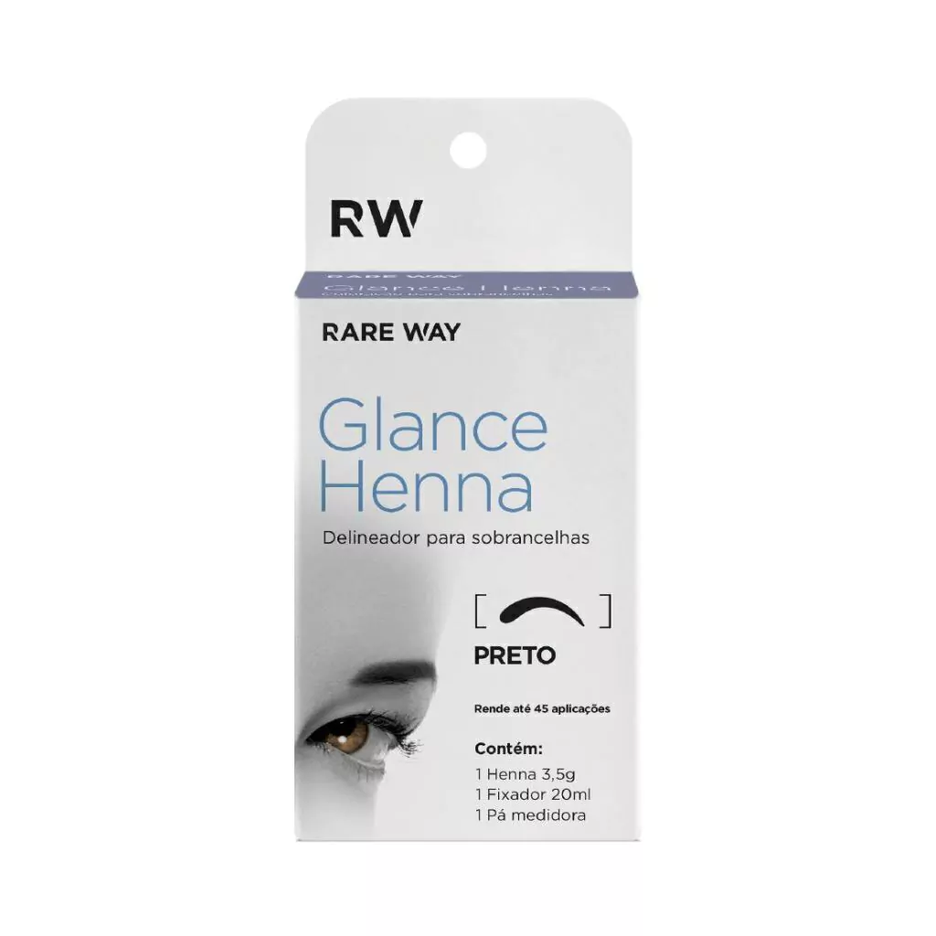 Henna para Sobrancelha Glance Preto 3,5g Rare Way