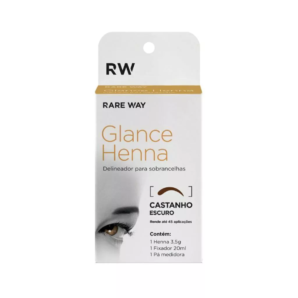 Henna para Sobrancelha Glance Castanho Escuro 3,5g Rare Way
